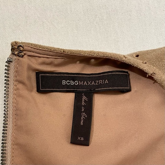 BCBGMaxAzria "Faux" Suede Caralyn Laser Cut Drape Back Tank Top, Size XS - Picture 6 of 14